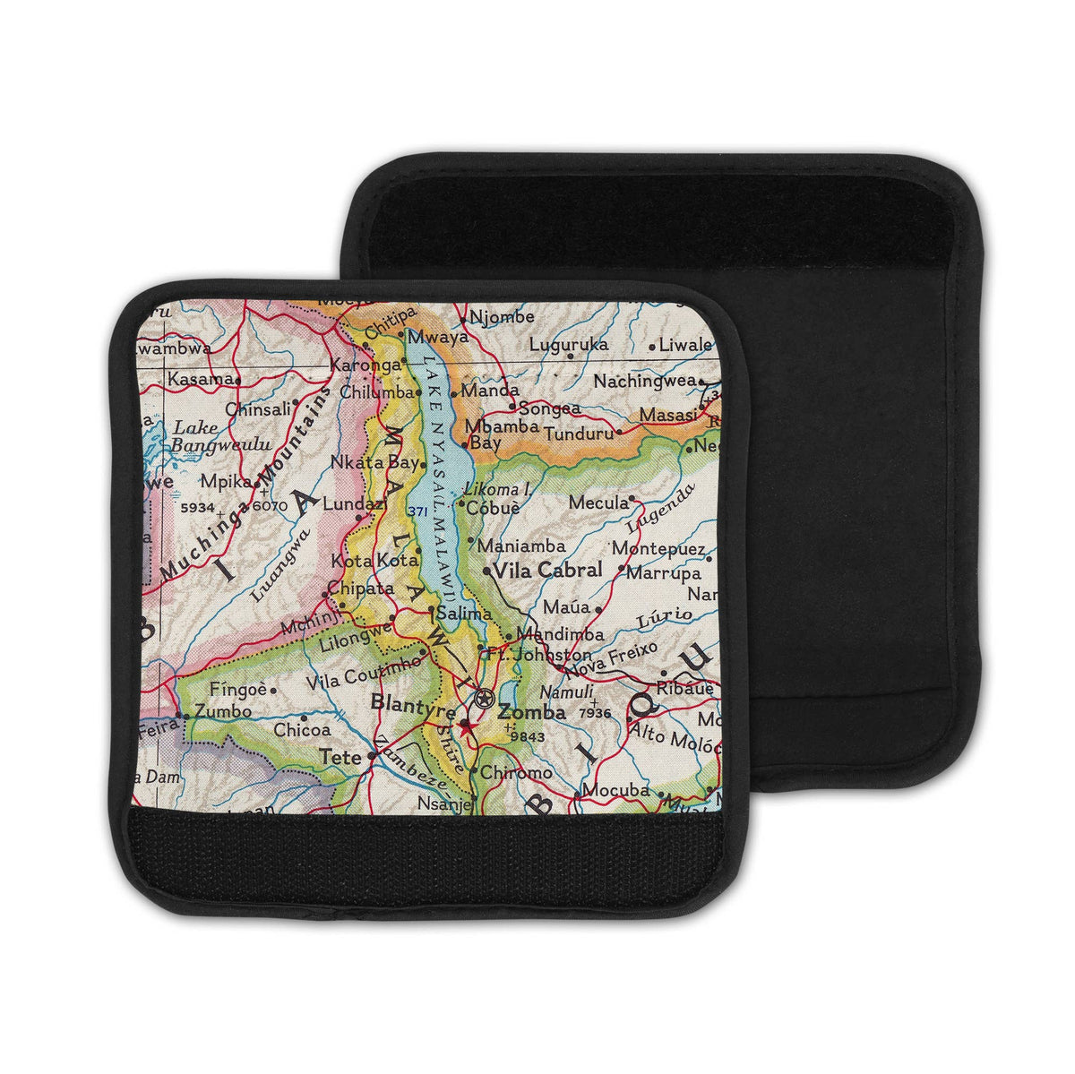 Malawi Map Luggage Tag and Handle Wrap view 3