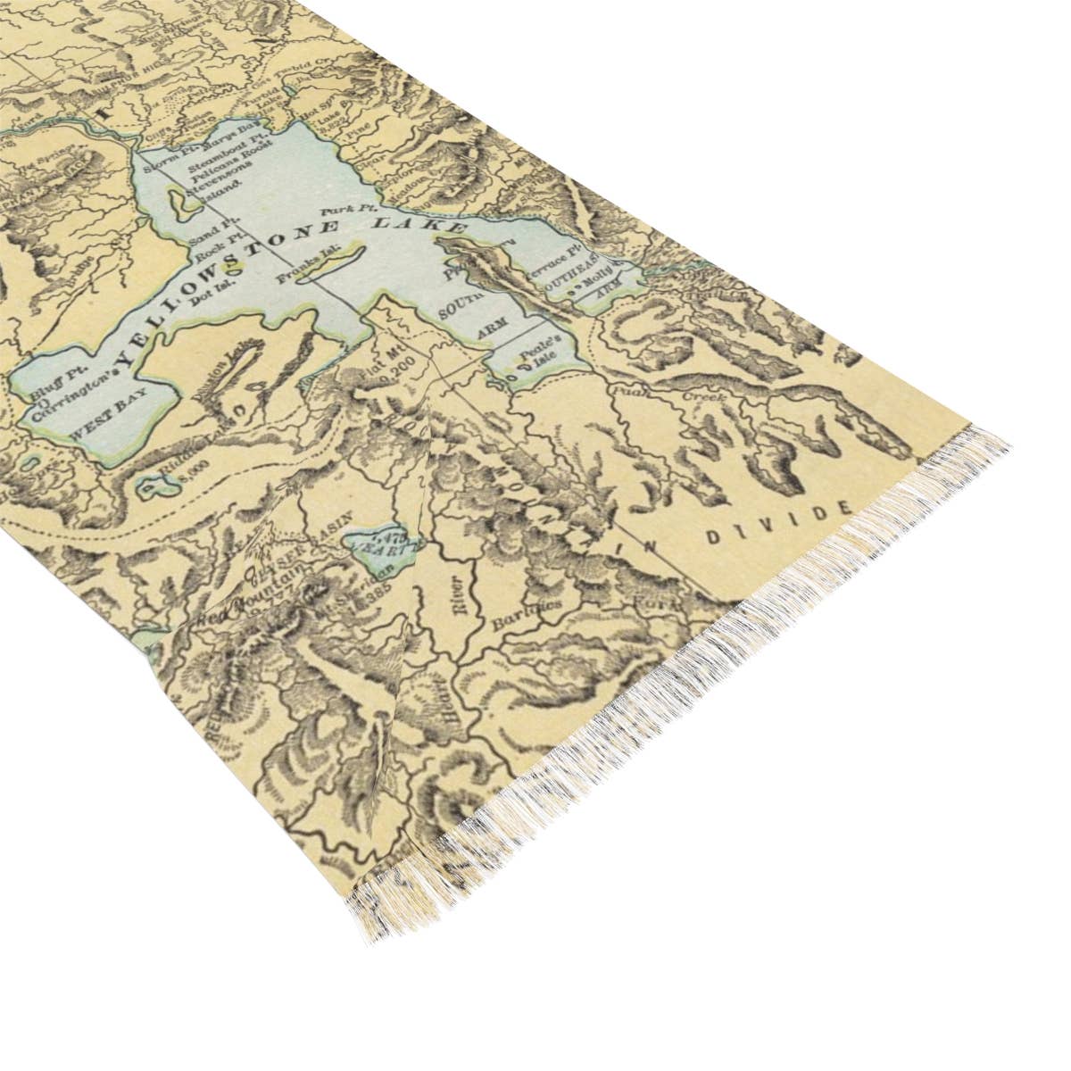 Yellowstone National Park Map Travel Scarf