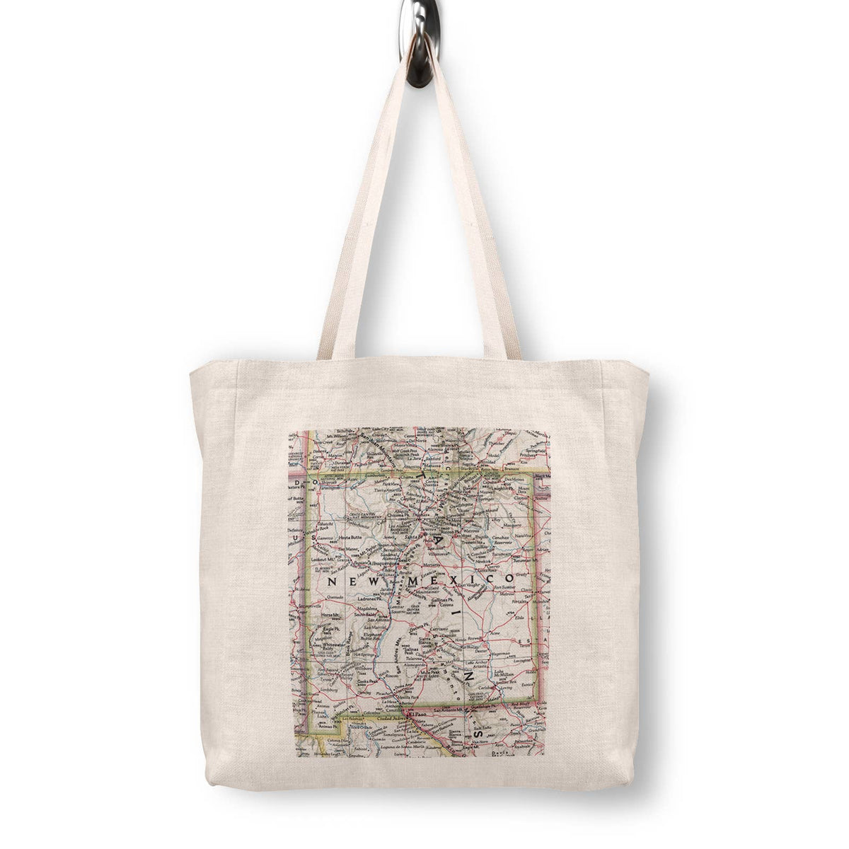 New Mexico Vintage Map Canvas Tote Bag