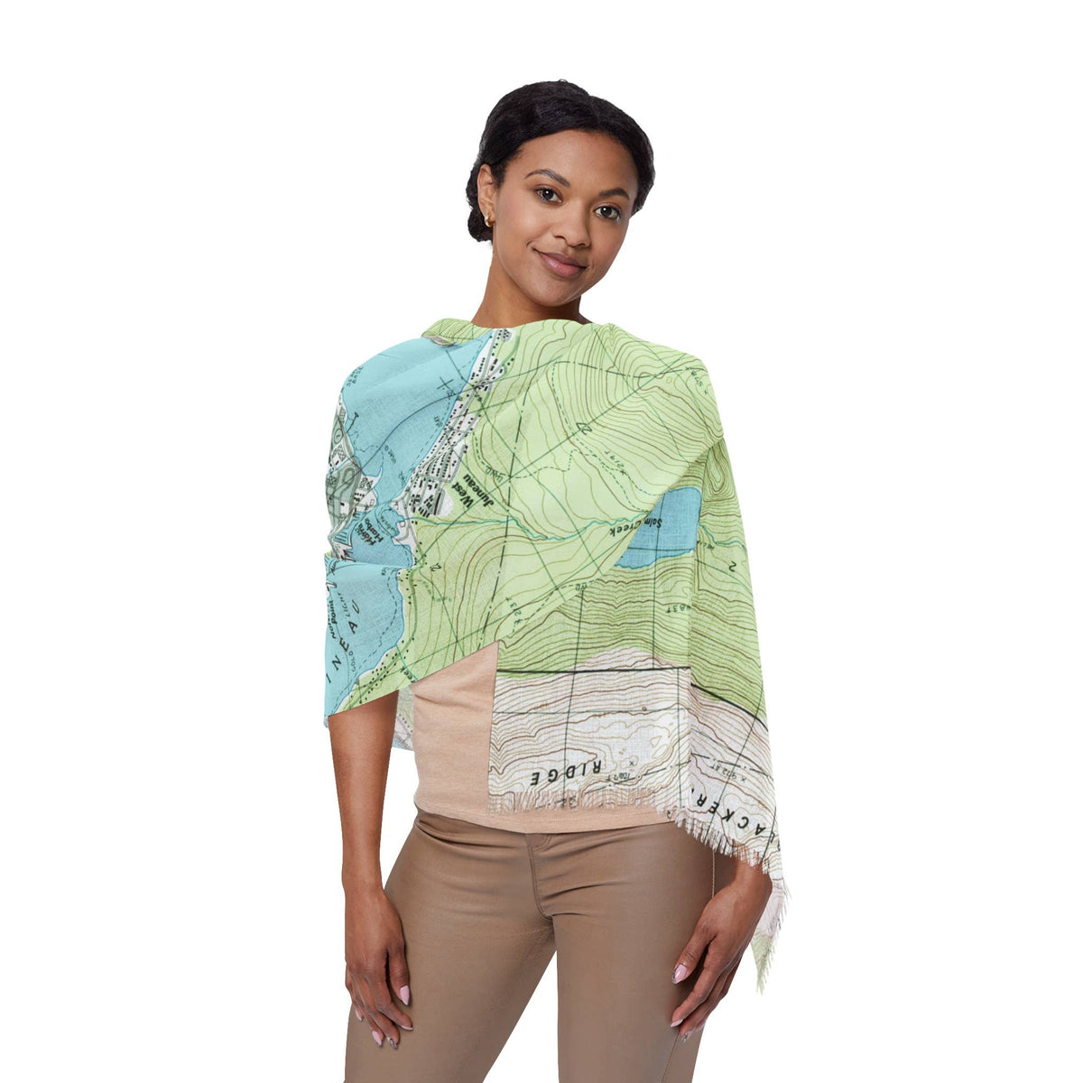 Juneau Alaska Map Travel Scarf