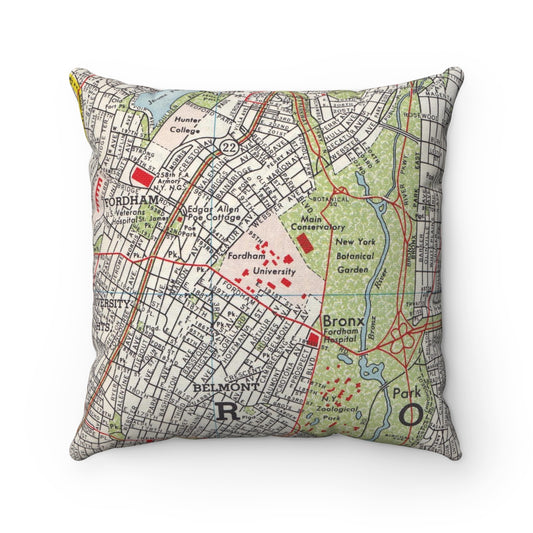 Fordham University vintage map pillow