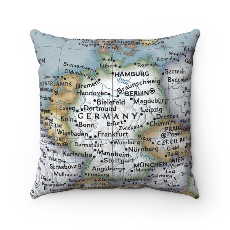 Germany vintage map pillow