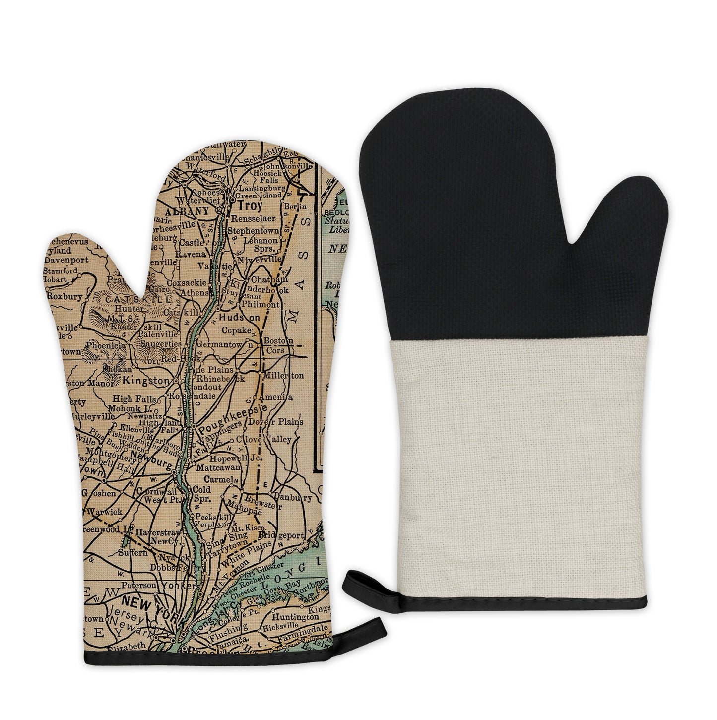 Hudson Valley, New York Map Oven Mitt | Vintage-Inspired Kitchen Gift