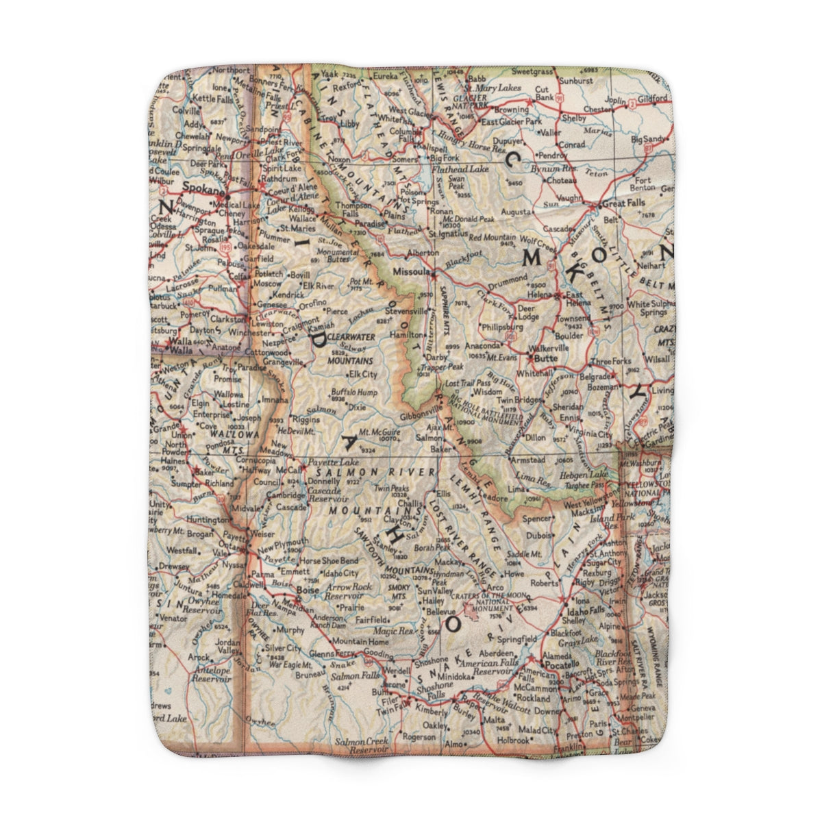 Idaho Map Sherpa Fleece Blanket | Cozy Travel Throw