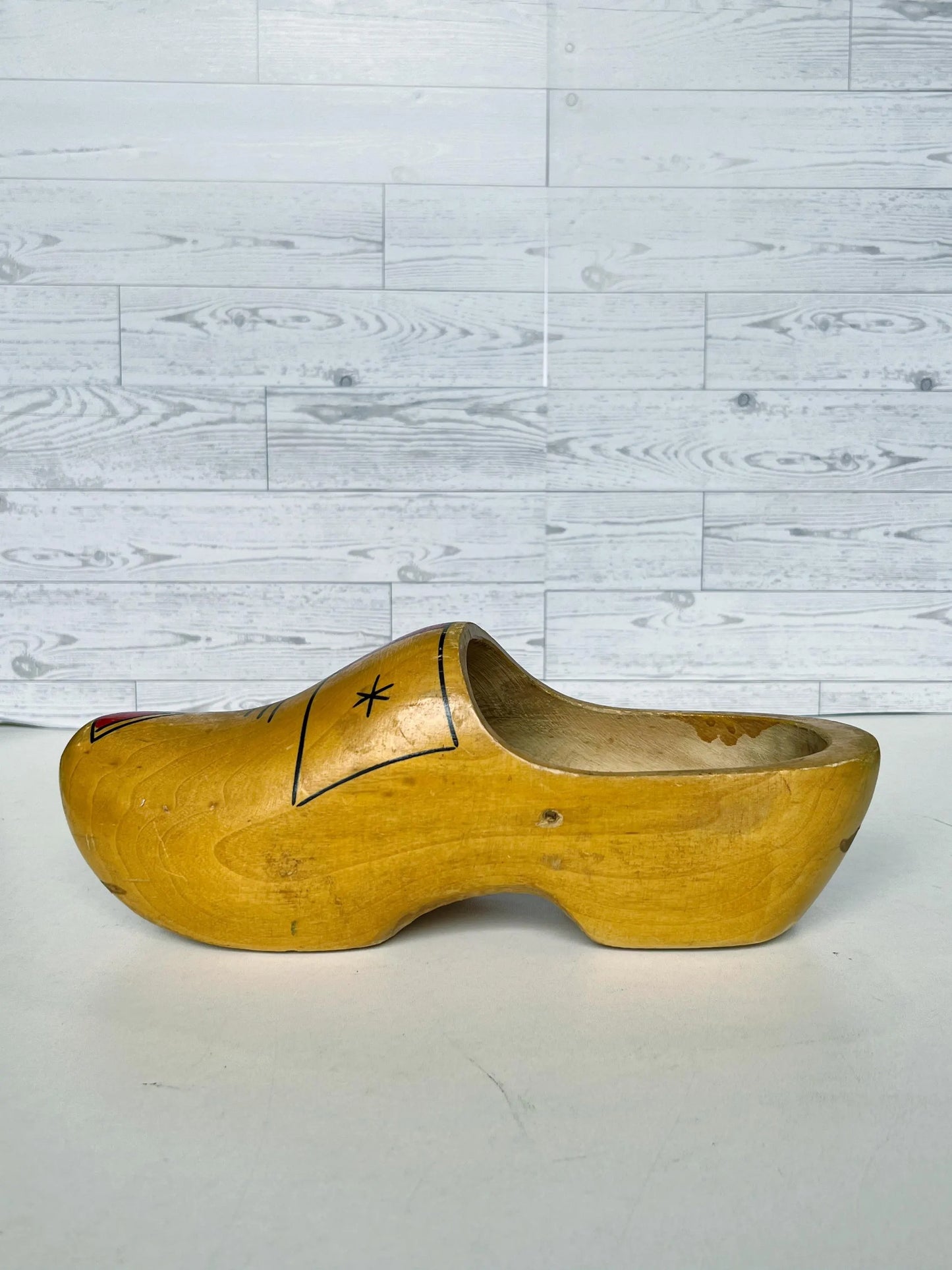 Vintage Dutch Wooden Shoe | Hand-Carved Holland Souvenir Clog