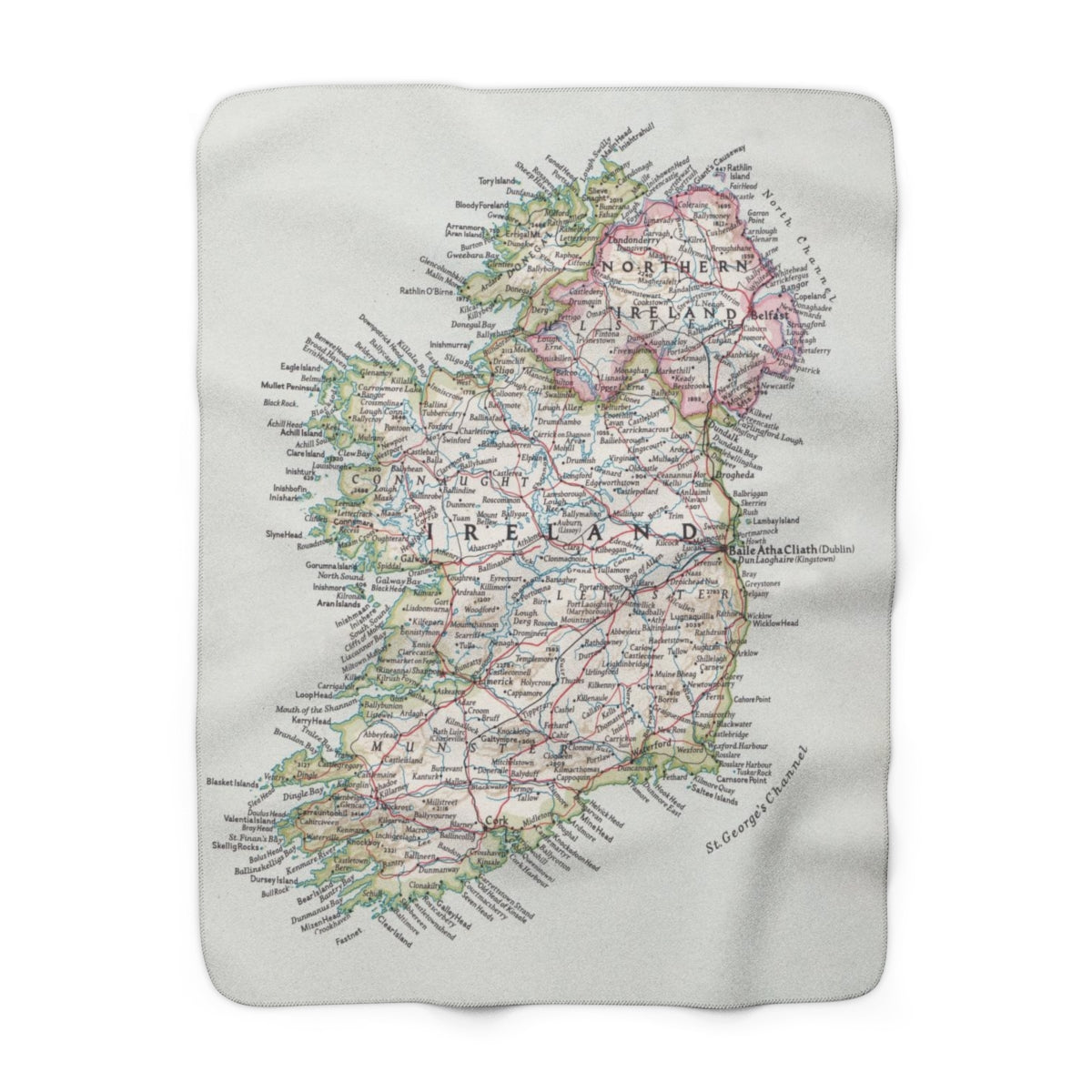 Ireland Map Sherpa Fleece Blanket | Cozy Travel Throw