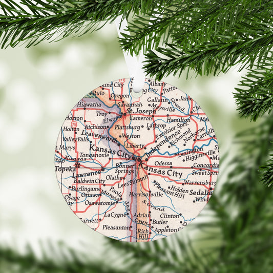 Kansas City Vintage Map Ornament