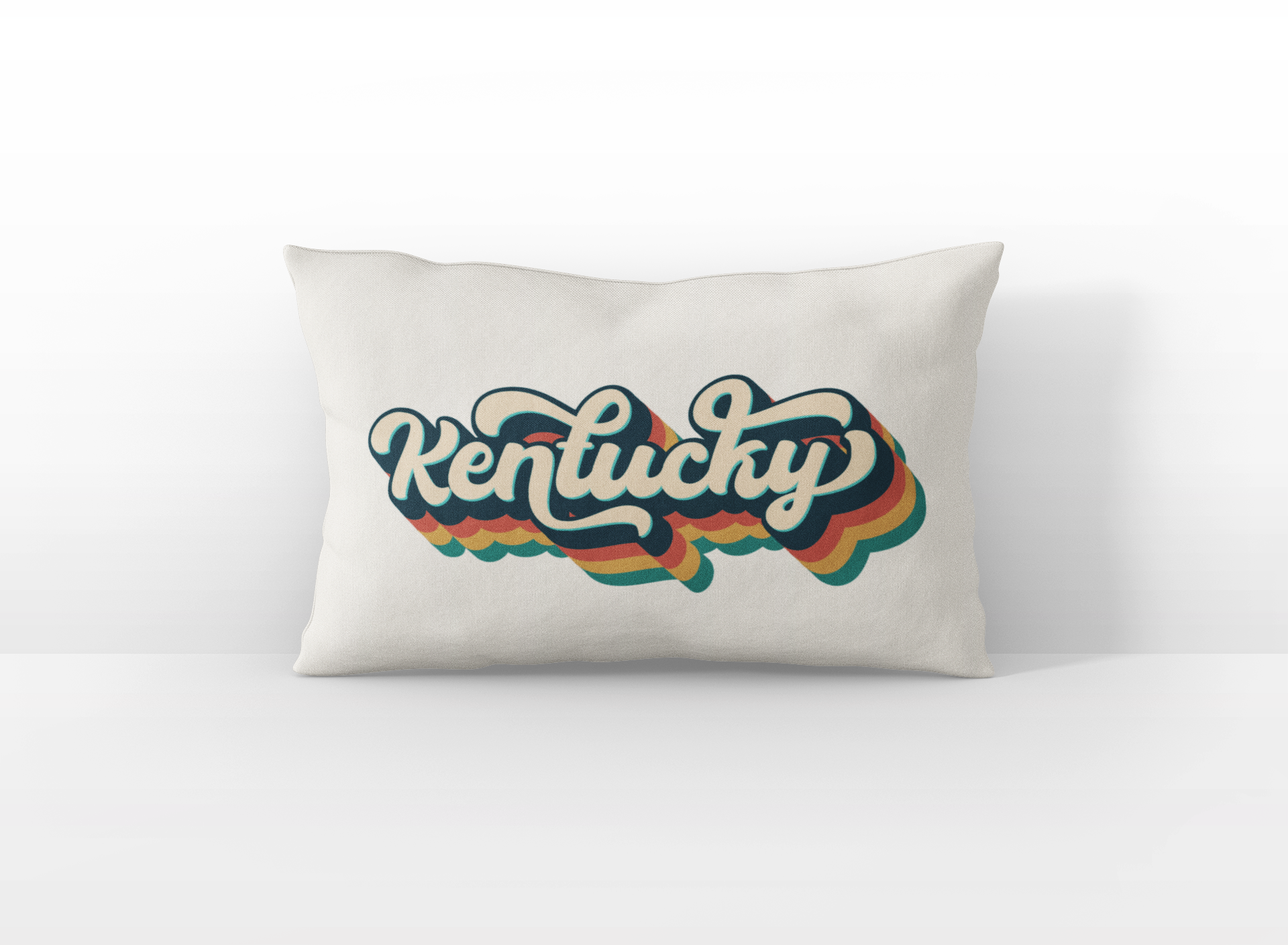 Kentucky retro text lumbar pillow