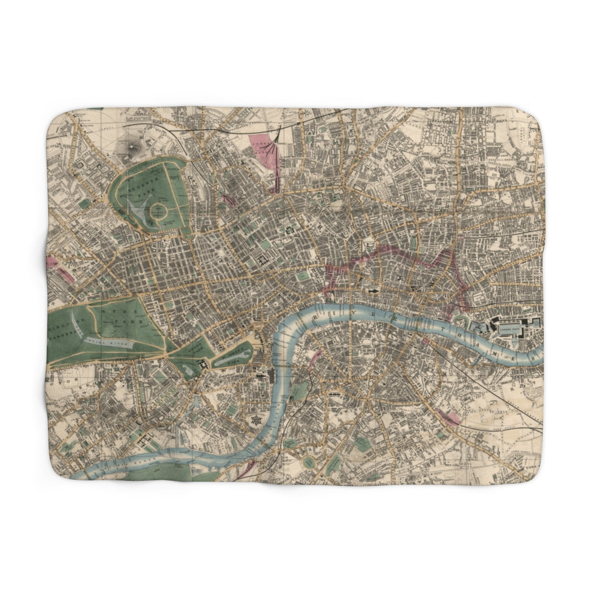 London Map Sherpa Fleece Blanket | Cozy Travel Throw