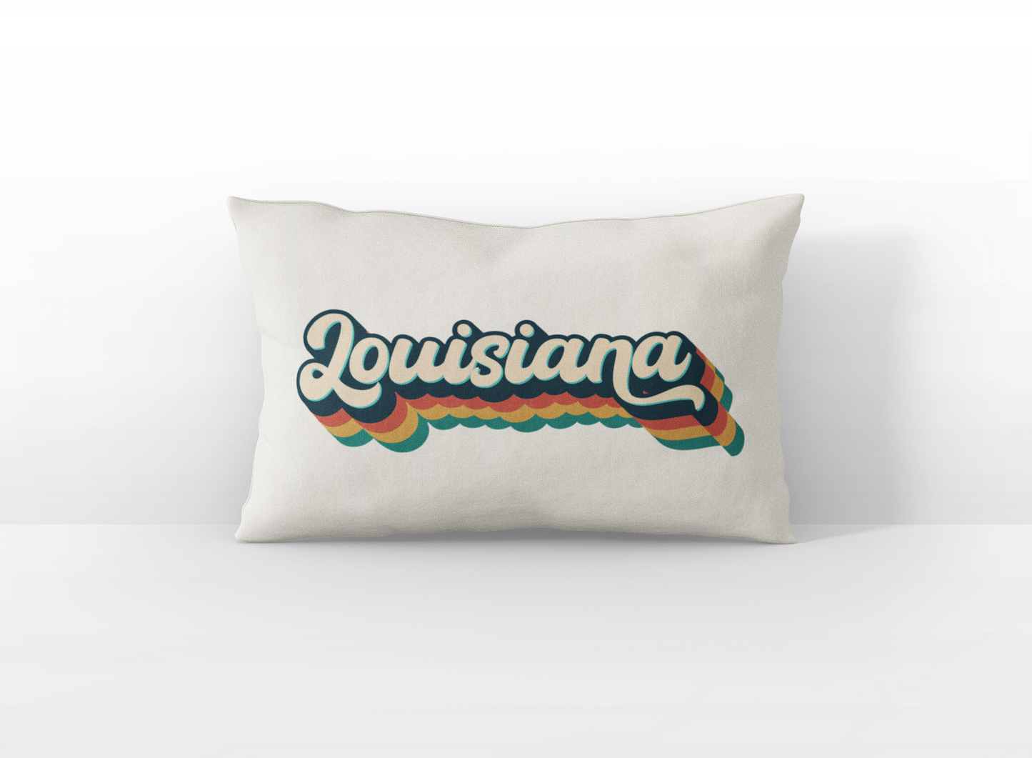 Louisiana retro text lumbar pillow