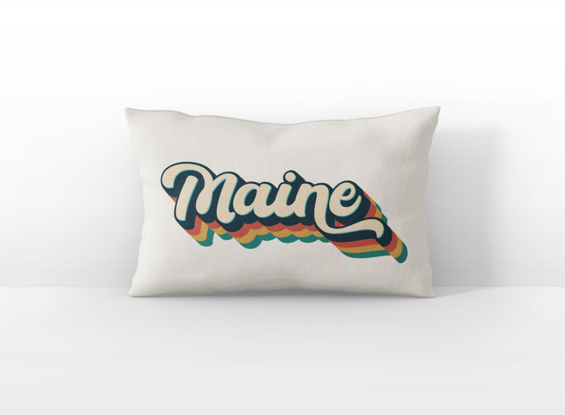 Maine retro text lumbar pillow