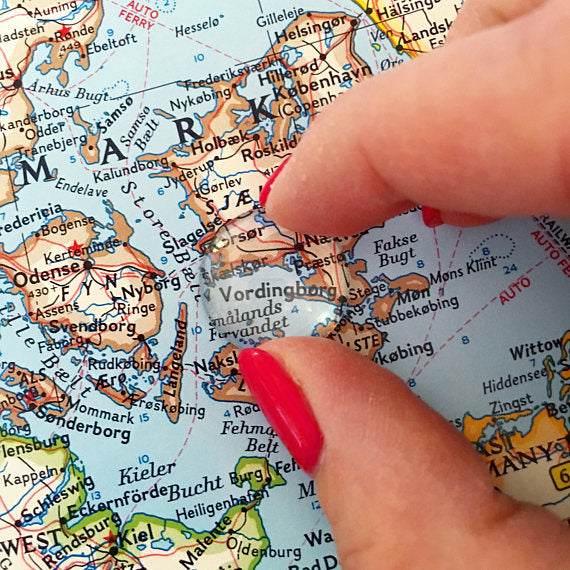 Antarctica Vintage Map Keychain | Antarctica Map Key Ring