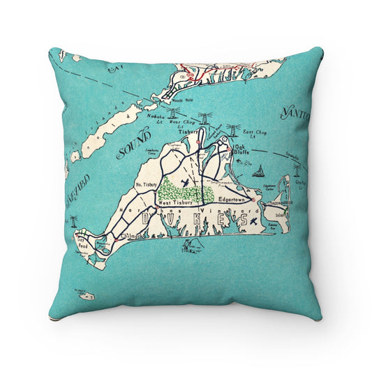 Marthas Vineyard Massachusetts vintage map pillow