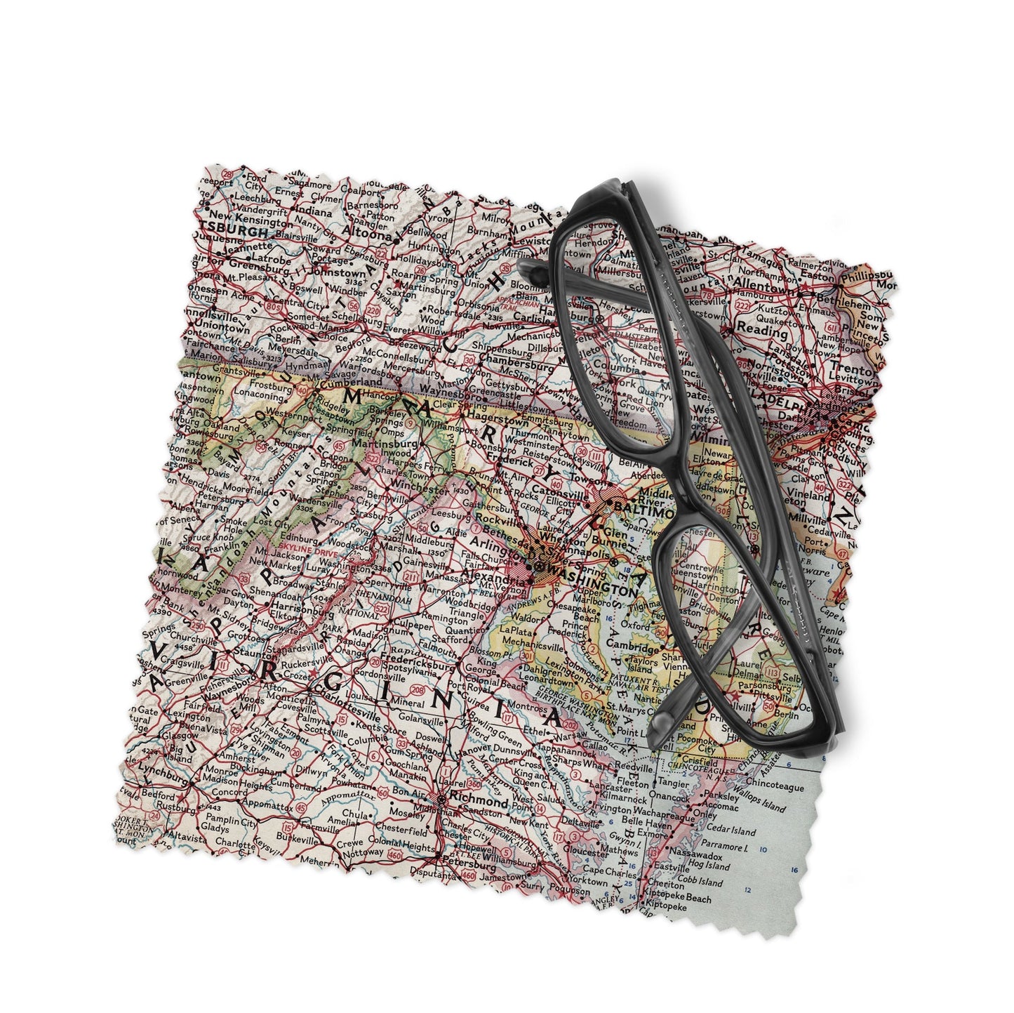 Maryland Map Lens Cloth | Maryland Microfiber Glasses Cleaner | Travel Gift