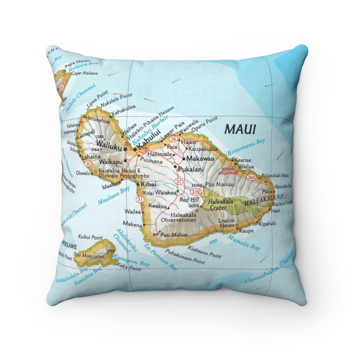 Maui Hawaii vintage map pillow