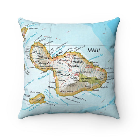 Maui Hawaii vintage map pillow