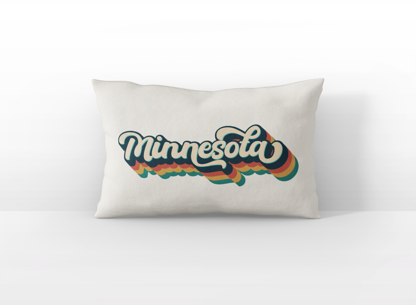 Minnesota retro text lumbar pillow