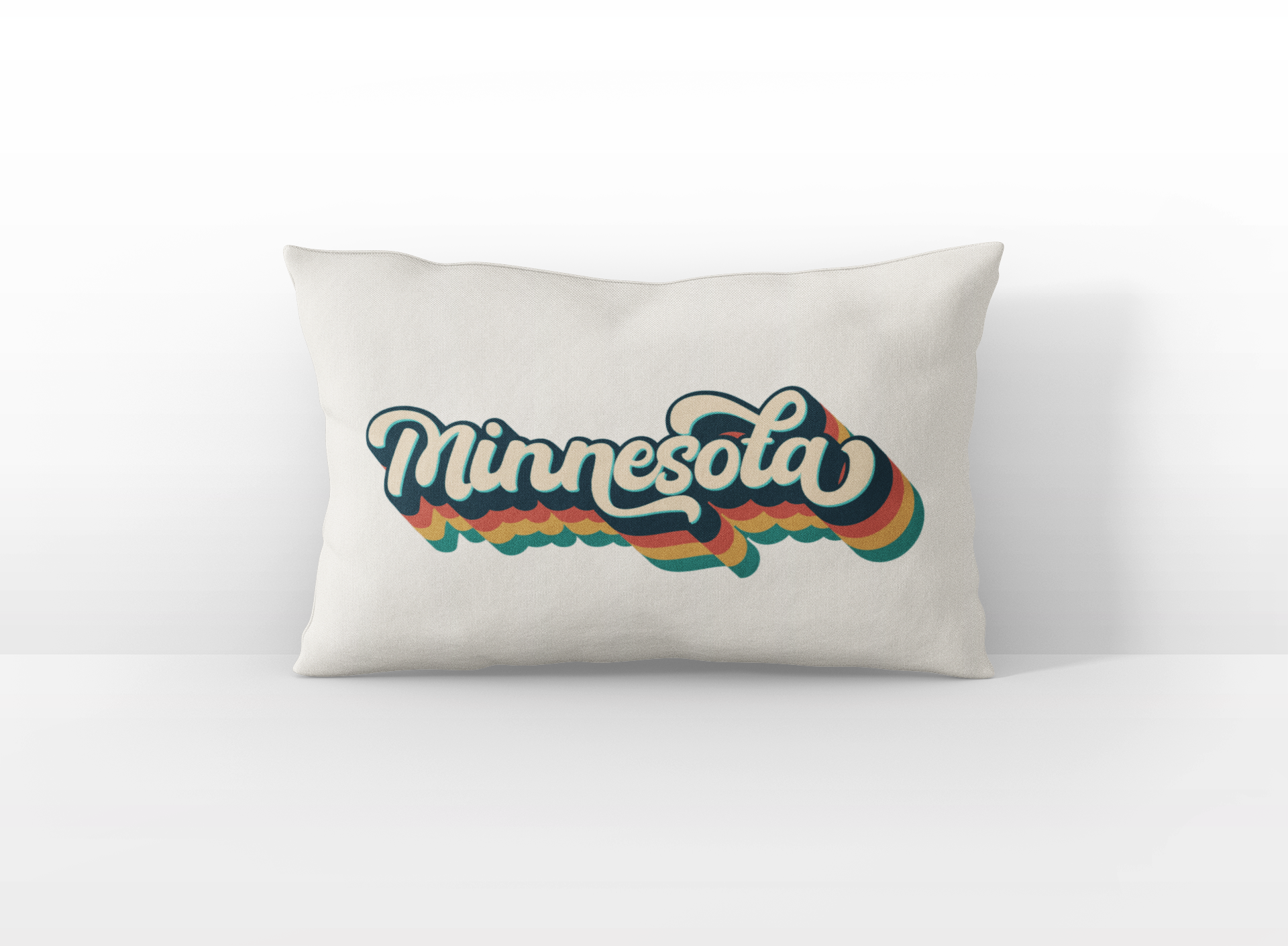 Minnesota retro text lumbar pillow