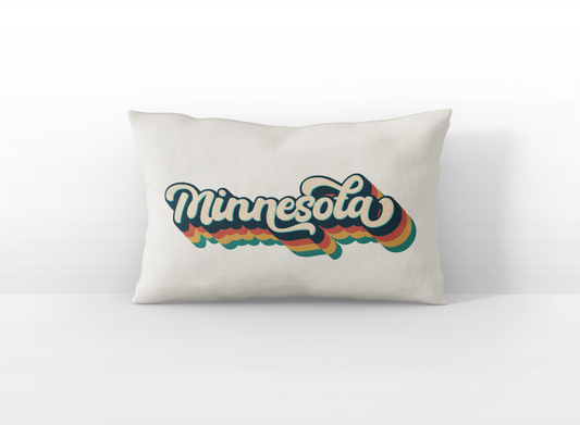 Minnesota retro text lumbar pillow