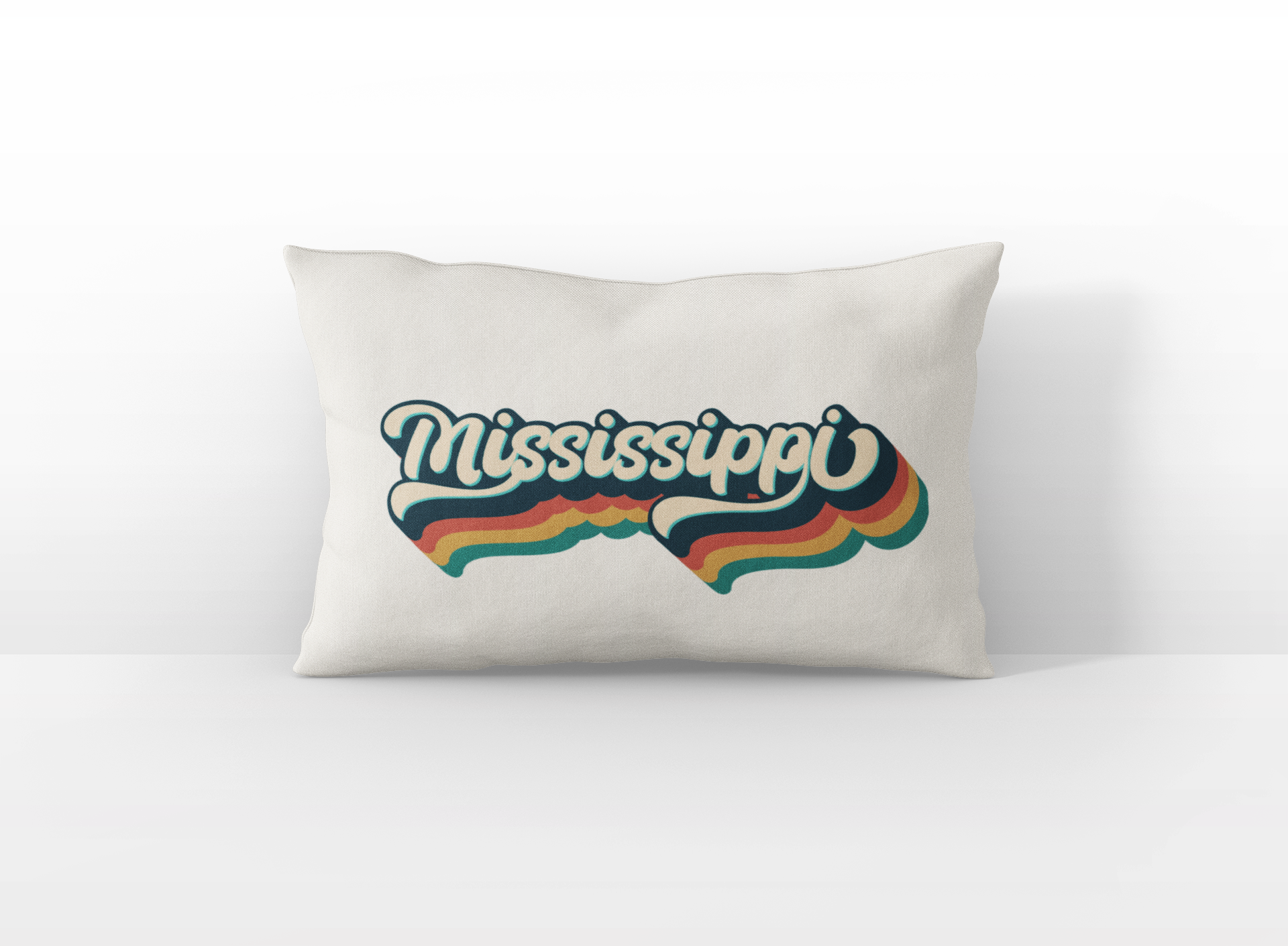 Mississippi retro text lumbar pillow