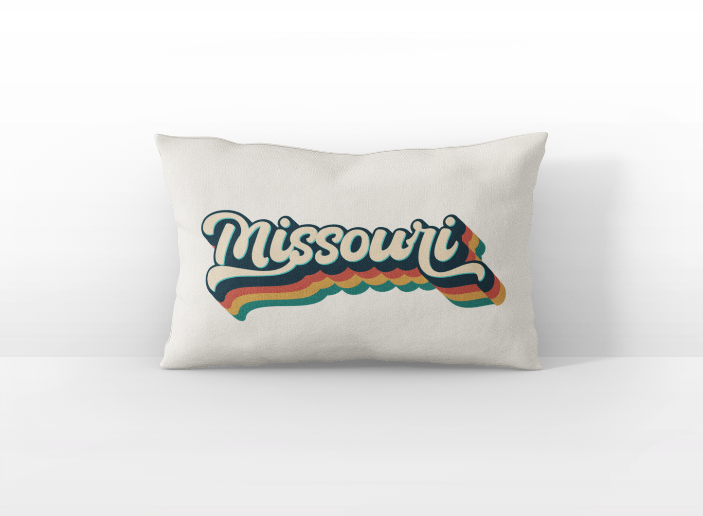 Missouri retro text lumbar pillow