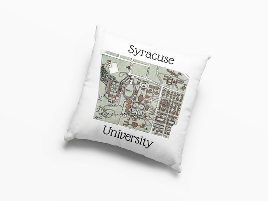 Syracuse University Campus Vintage Map Pillow