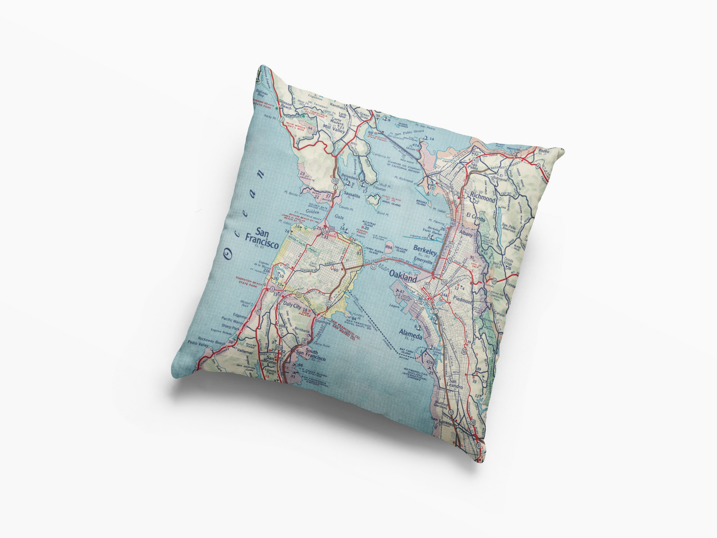 San Francisco California Vintage Map Pillow