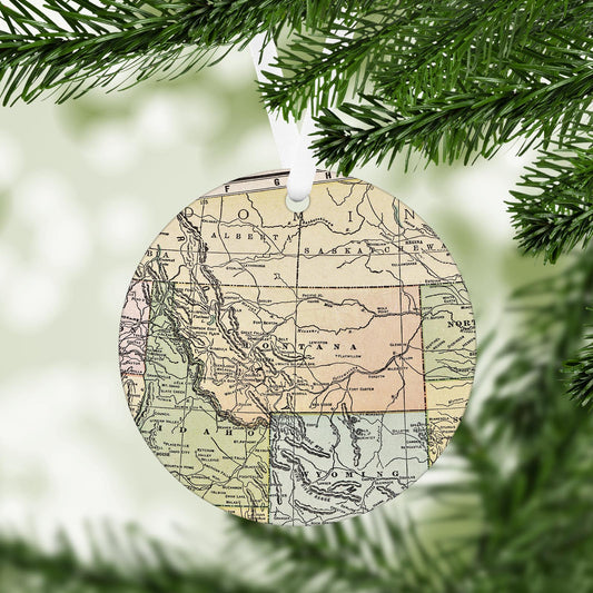 Montana Vintage Map Ornament