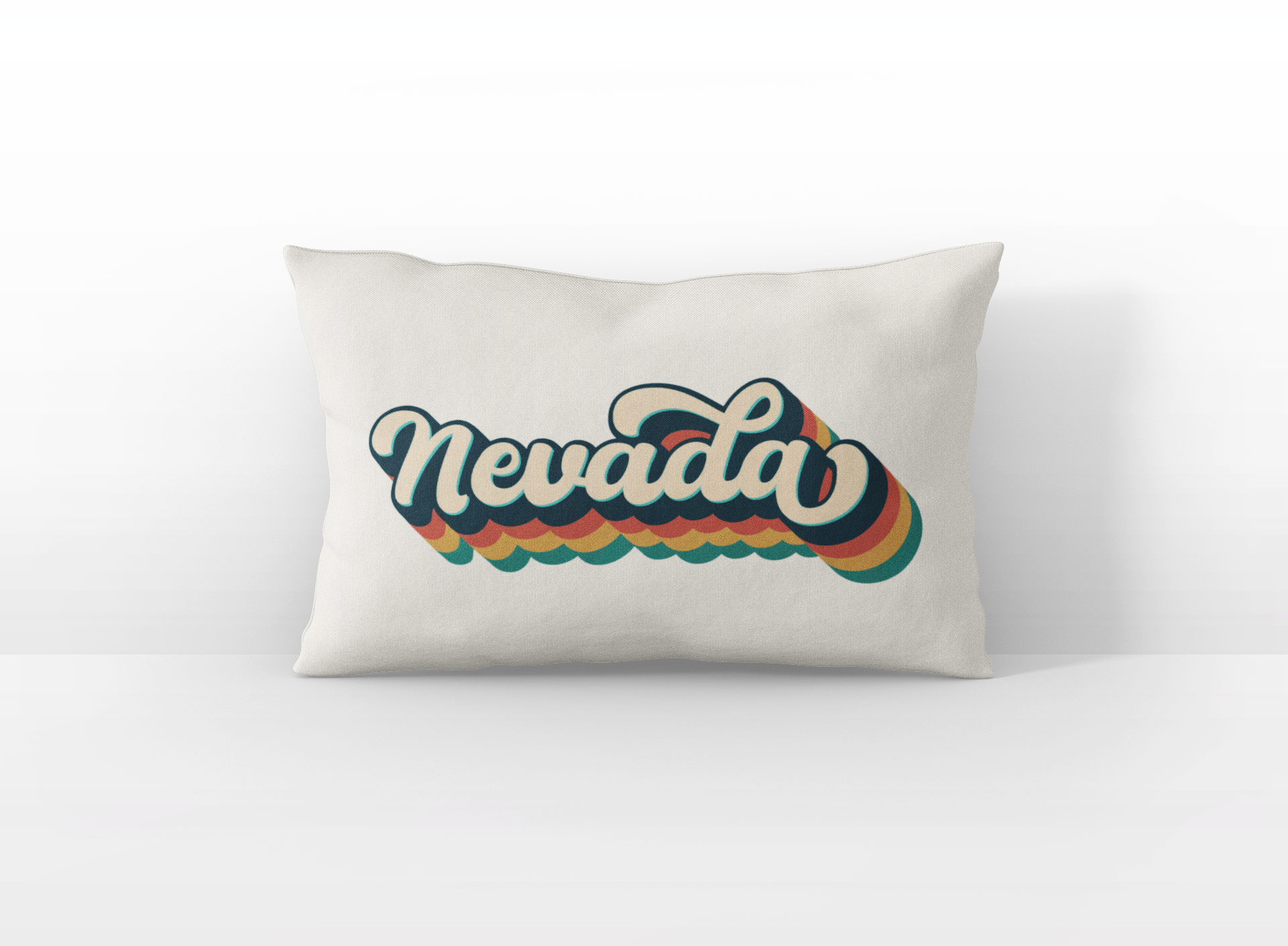 Nevada retro text lumbar pillow