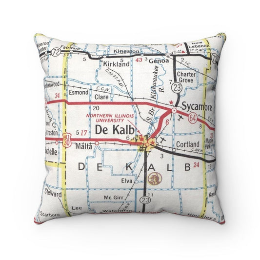 Northern Illinois University vintage map pillow