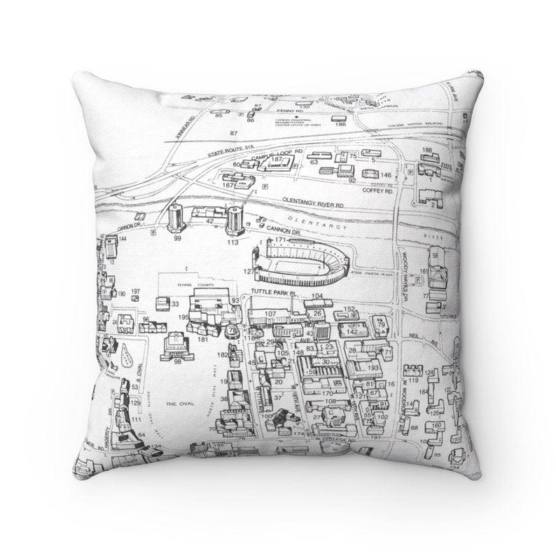 Ohio State University vintage map pillow