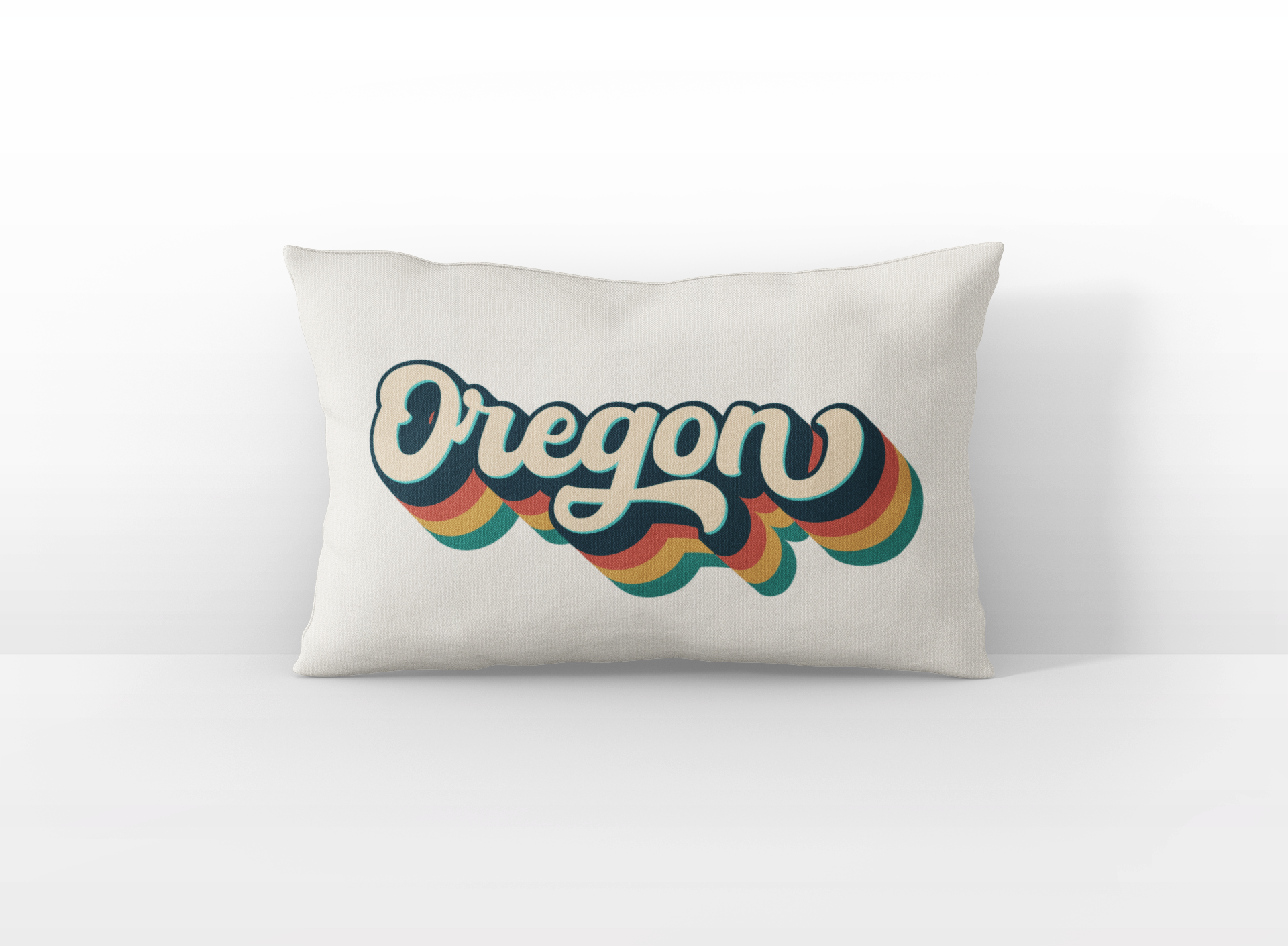 Oregon retro text lumbar pillow