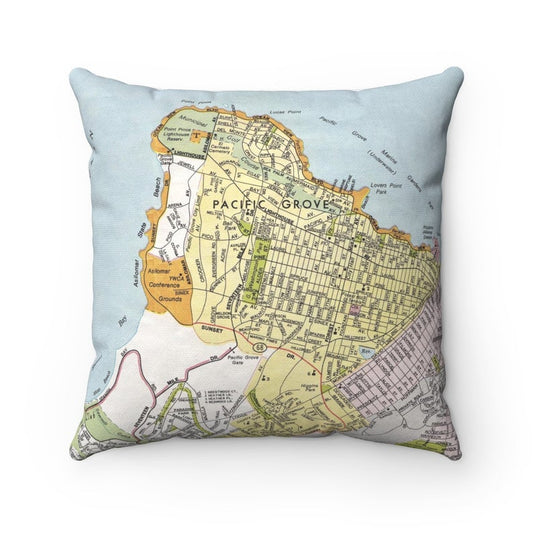 Pacific Grove California vintage map pillow