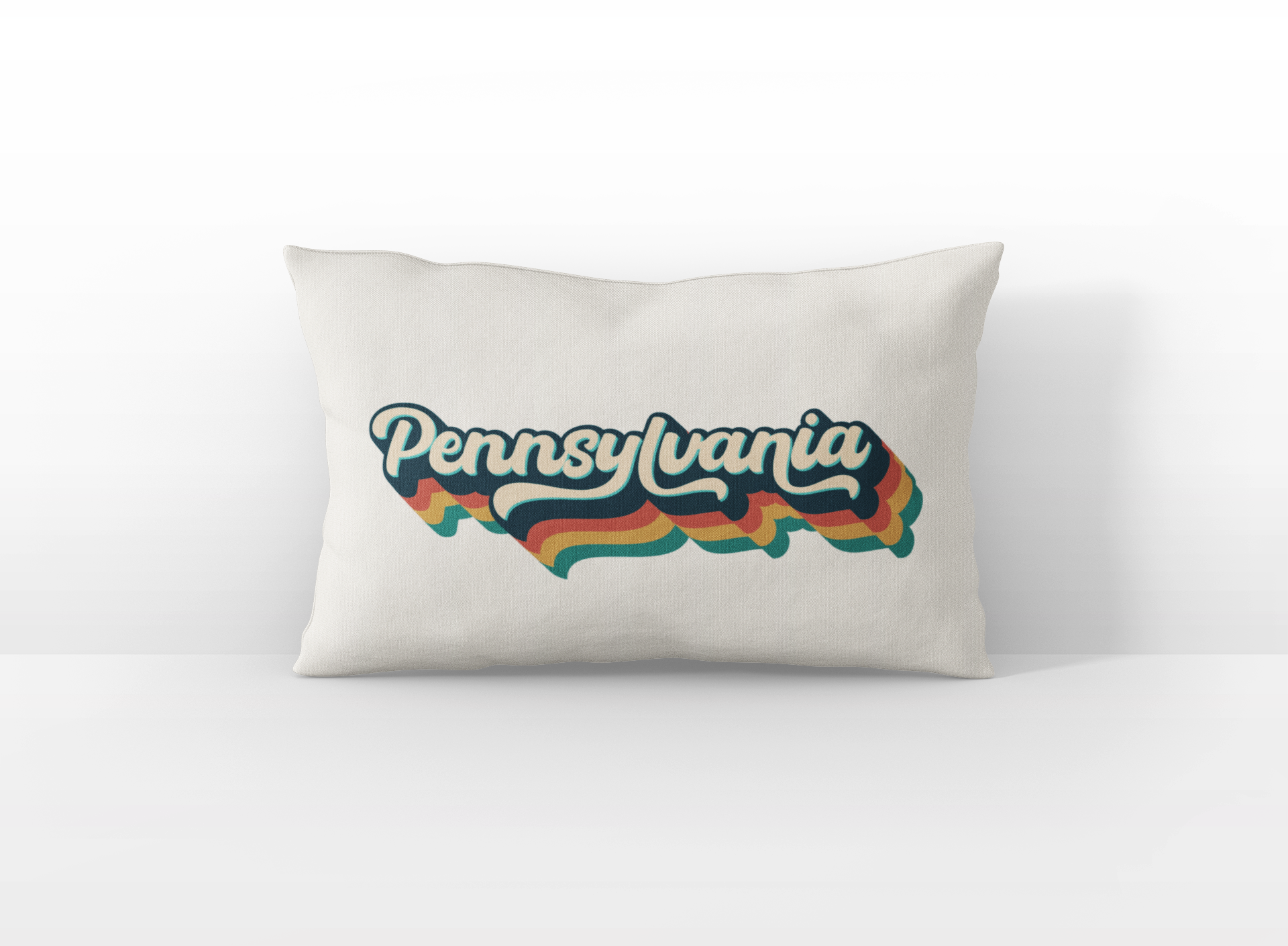 Pennsylvania retro text lumbar pillow