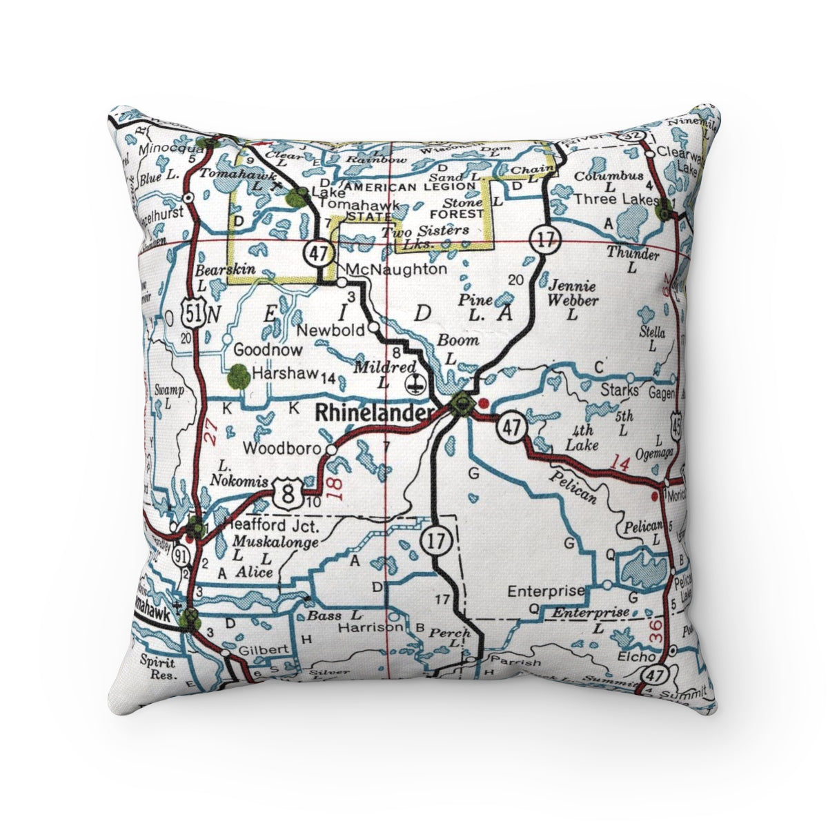 Rhinelander Wisconsin pillow