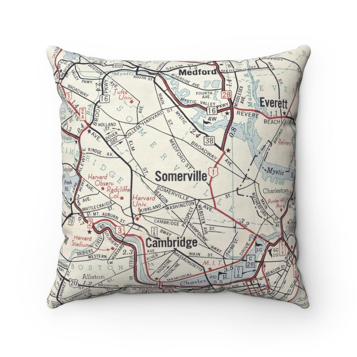 Somerville Massachusetts pillow
