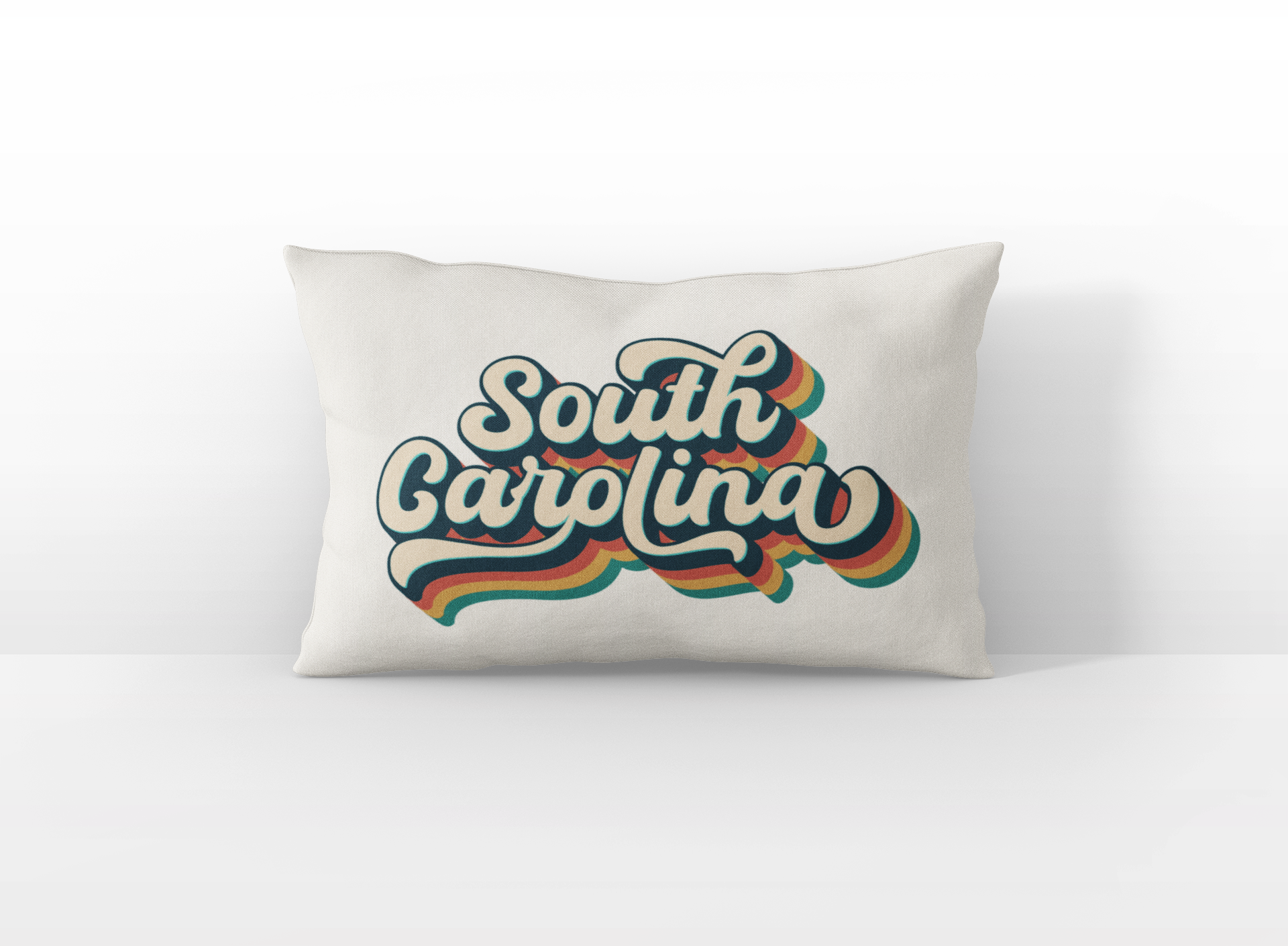 South Carolina retro text lumbar pillow