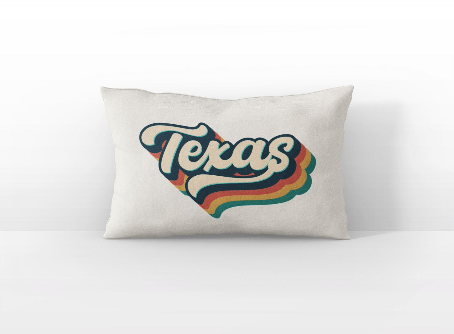 Texas retro text lumbar pillow