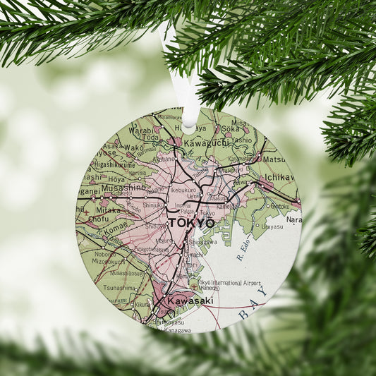 Tokyo Japan Vintage Map Ornament
