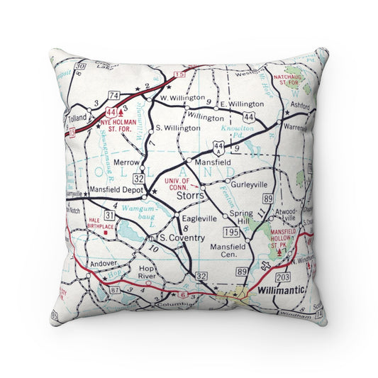 University of Connecticut vintage map pillow