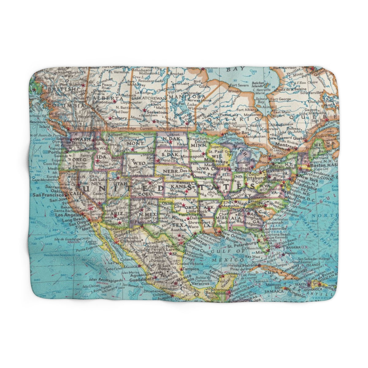 United States Map Sherpa Fleece Blanket | Cozy Travel Throw