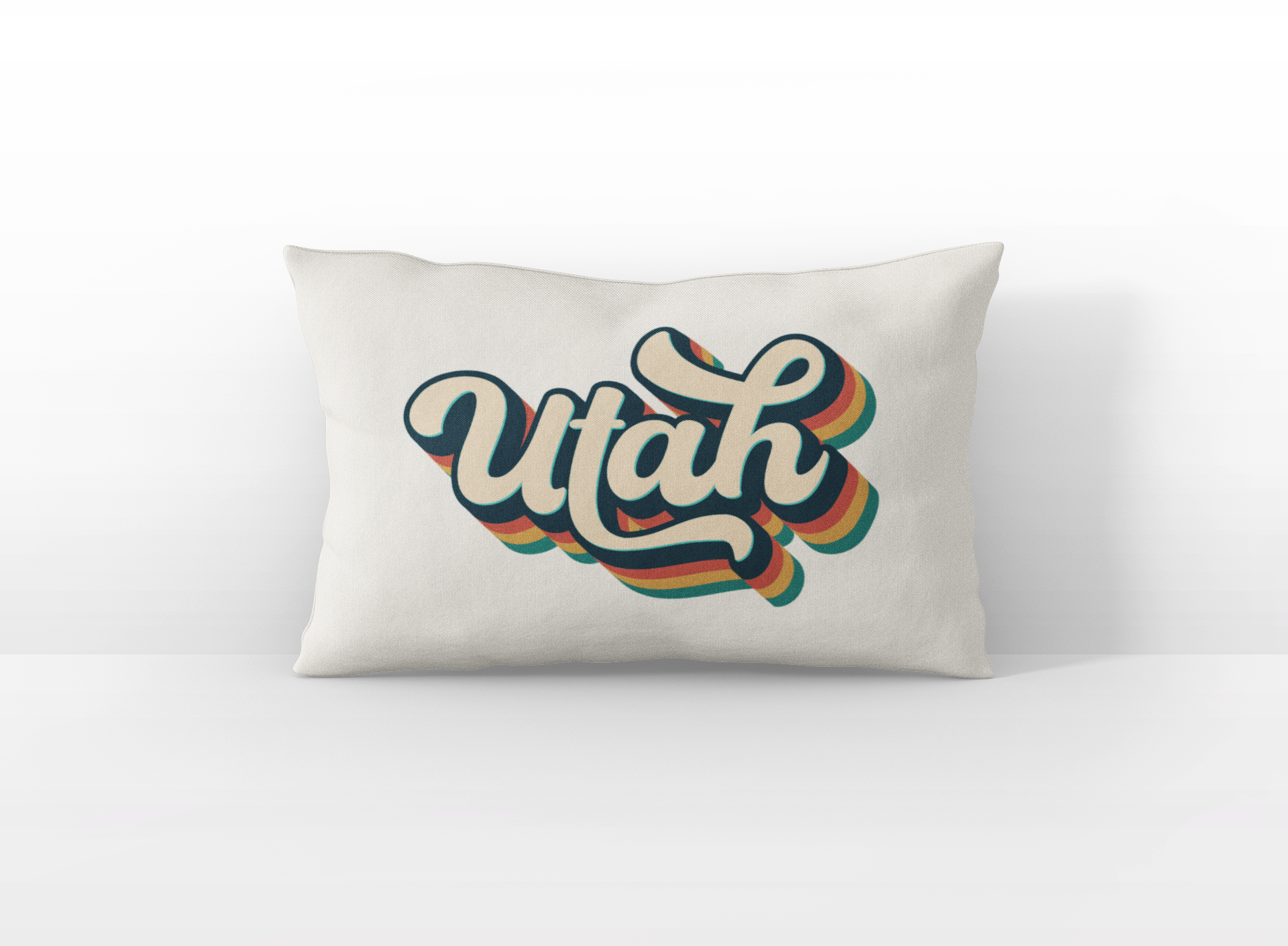 Utah retro text lumbar pillow