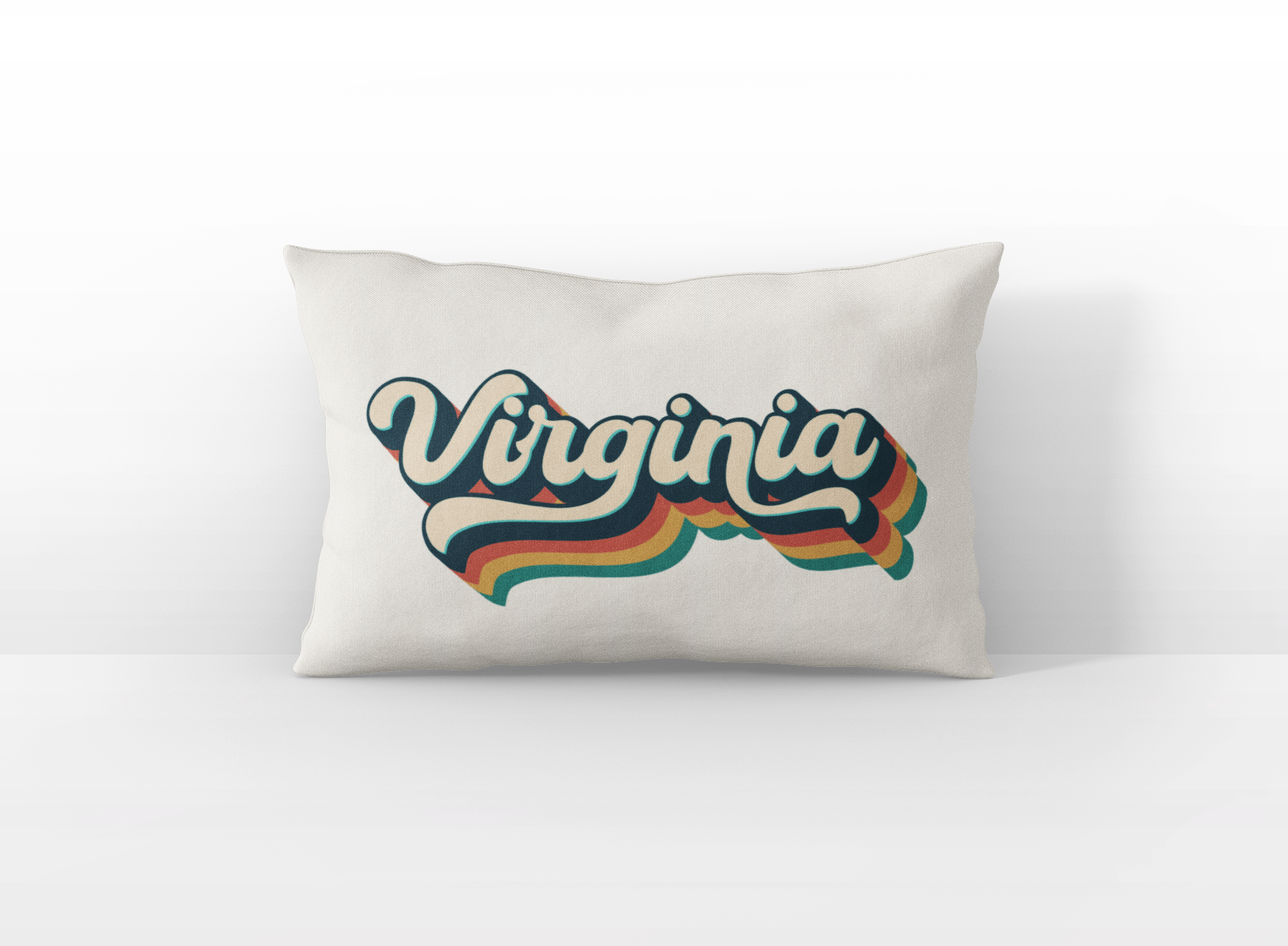 Virginia retro text lumbar pillow
