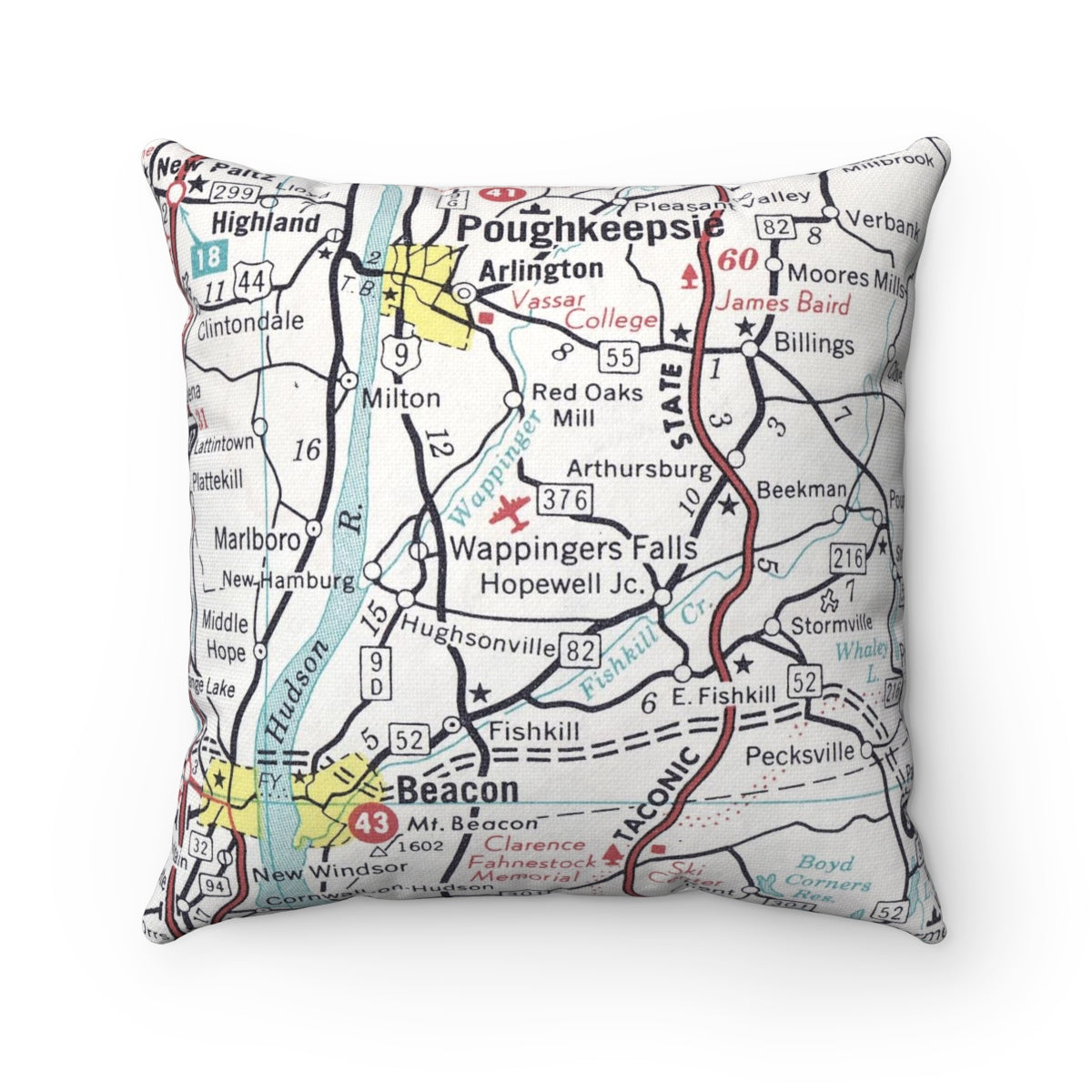 Wappingers Falls vintage map pillow