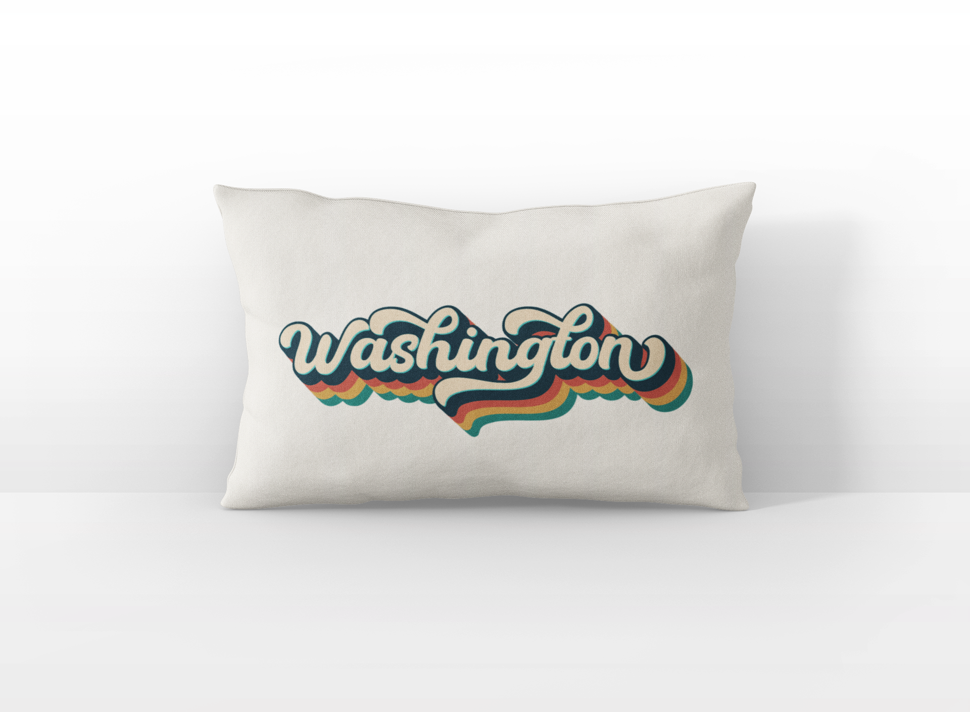 Washington retro text lumbar pillow