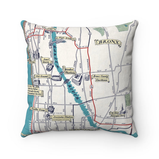 Yankee Stadium vintage map pillow